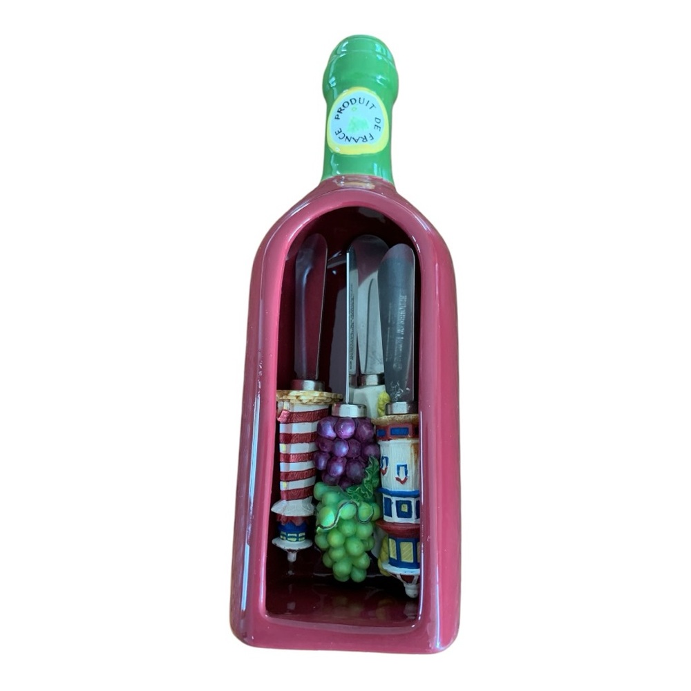 2005 Boston Warehouse Wine Bottle Utensil Holder